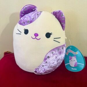 Squishmallows Rune velvet cat NWT 8 inches